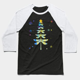 Dragonfly Christmas Tree Baseball T-Shirt